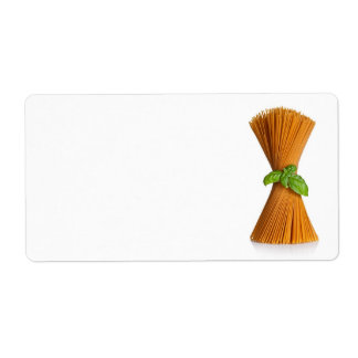 Spaghetti Avec Basil Isolé Sur Arrière - plan Blan