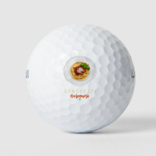 Spaghetti bolognese pasta noodle gourmet chef golf balls