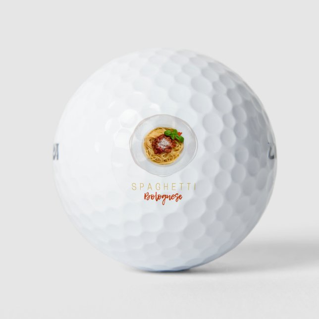 Spaghetti bolognese pasta noodle gourmet chef golf balls (Front)