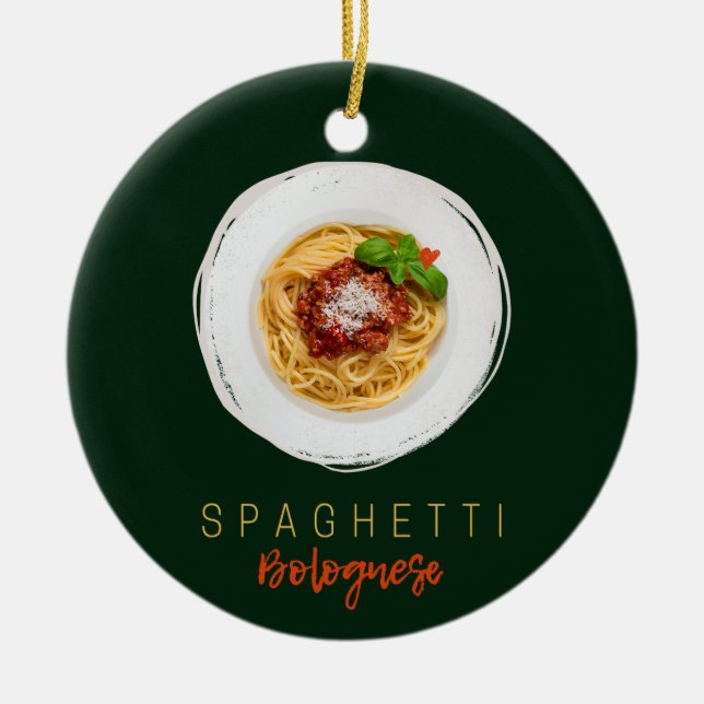 Spaghetti bolognese pasta noodle gourmet chef lugg ceramic ornament (Front)