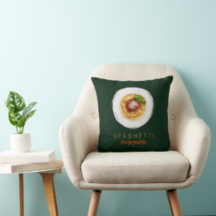 Spaghetti bolognese pasta noodle gourmet chef lugg throw pillow