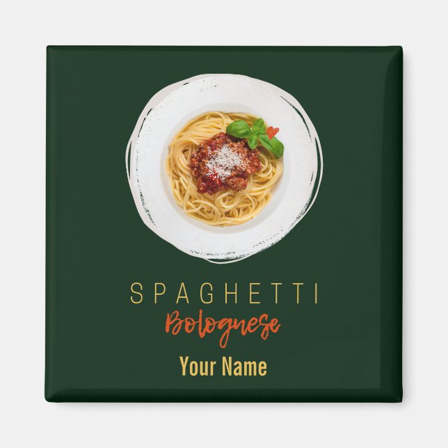 Spaghetti bolognese pasta noodle gourmet chef magnet (Front)