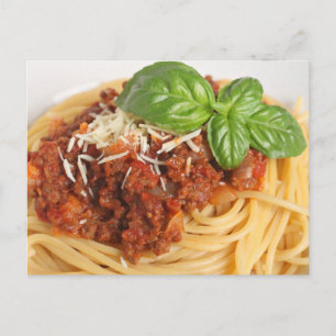 Spaghetti bolognese postcard
