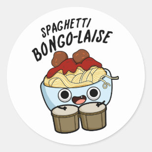 Spaghetti Bongolaise Funny Food Pun   Classic Round Sticker