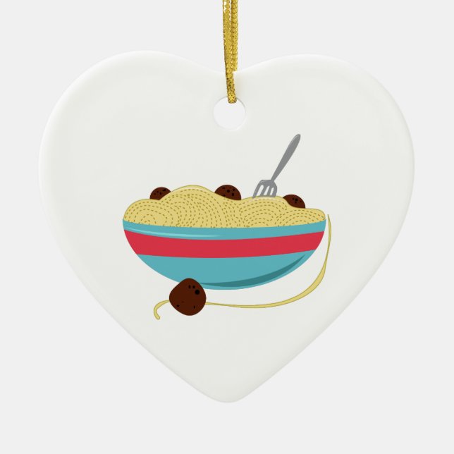 Spaghetti Bowl Ceramic Ornament (Front)
