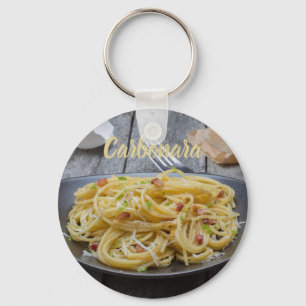 Spaghetti Carbonara Pasta with Bacon and Parmesan  Keychain
