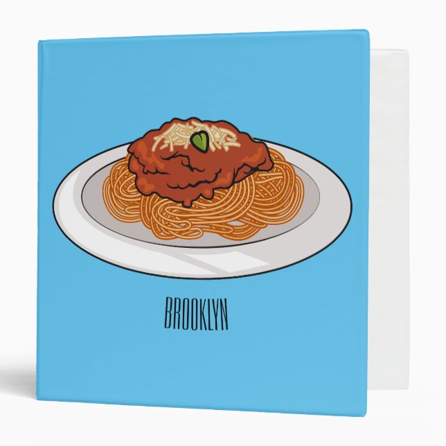  Spaghetti cartoon illustration Binder (Front/Inside)