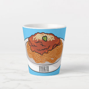Spaghetti cartoon illustration Latte Mug