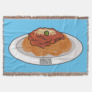 Spaghetti cartoon illustration Throw Blanket
