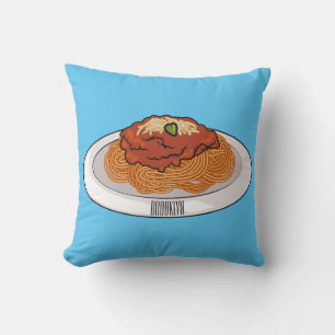 Spaghetti cartoon illustration Throw Pillow