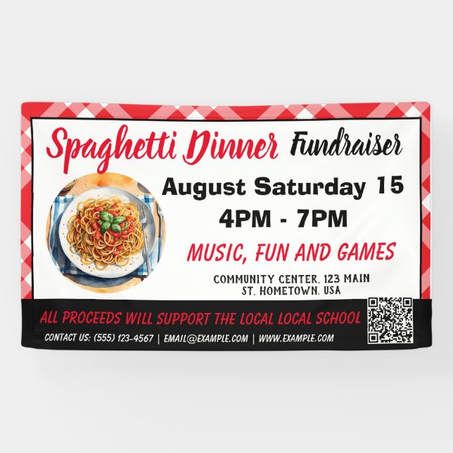 Spaghetti Dinner Fundraiser Banner  (Horizontal)