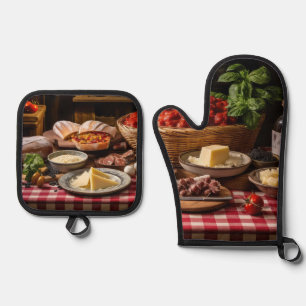Spaghetti Dinner Oven Mitt & Pot Holder Set