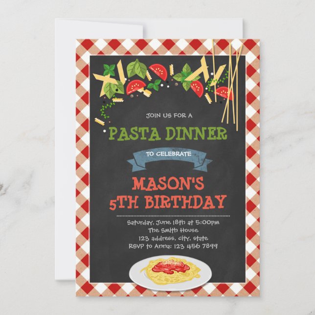 Spaghetti Dinner party invitation (Front)