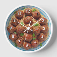 Spaghetti et boulettes de viande Italien Horloge c