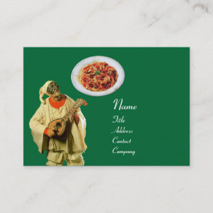 SPAGHETTI & MANDOLIN ITALIAN KITCHEN,black green Business Card