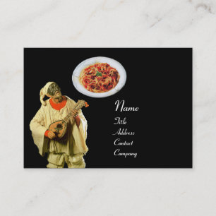 SPAGHETTI & MANDOLIN ITALIAN KITCHEN,black red Business Card