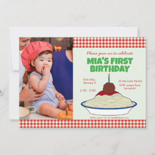 Spaghetti & Meatballs 1er Invitation anniversaire