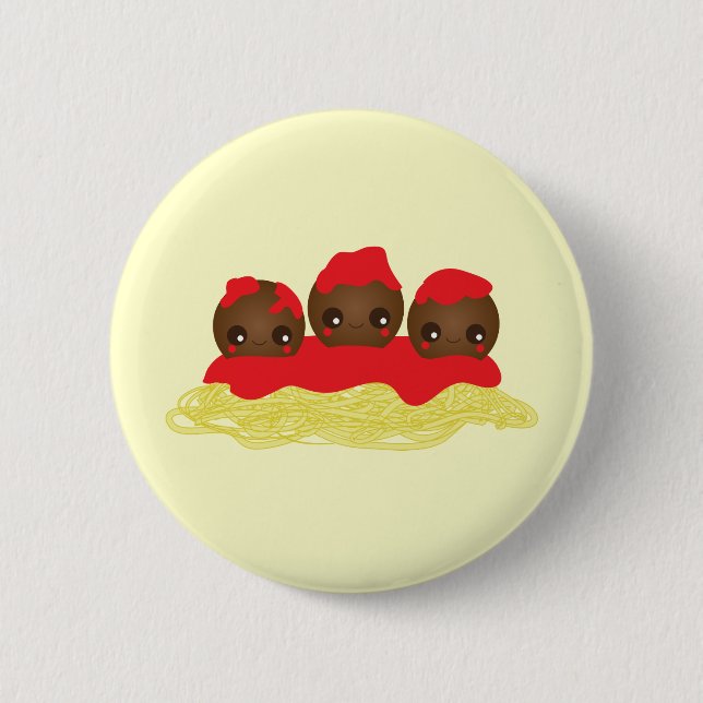 Spaghetti & Meatballs 2 Inch Round Button (Front)