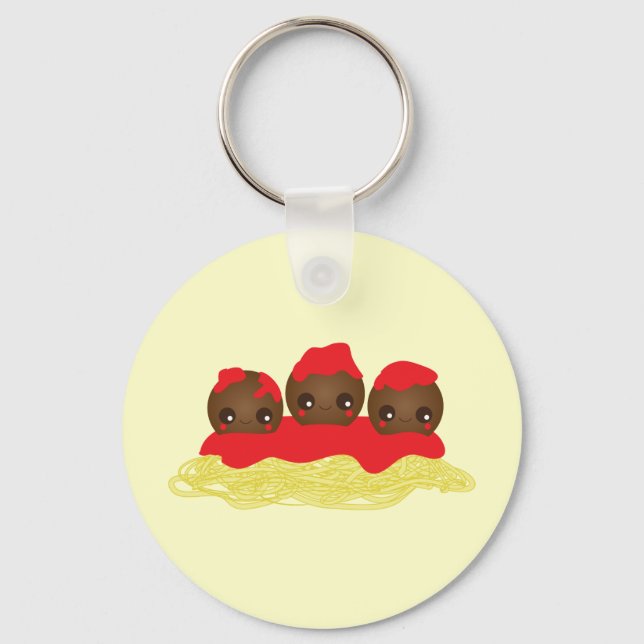 Spaghetti & Meatballs Keychain (Front)
