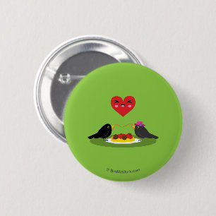 Spaghetti Meatballs Romantic Date 2 Inch Round Button