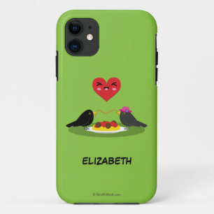 Spaghetti Meatballs Romantic Date Add Your Name iPhone 11 Case