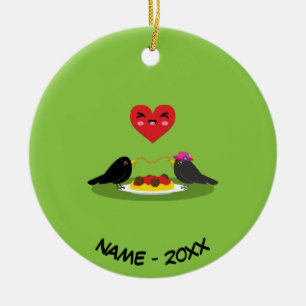 Spaghetti Meatballs Romantic Date   Add Your Name Ceramic Ornament