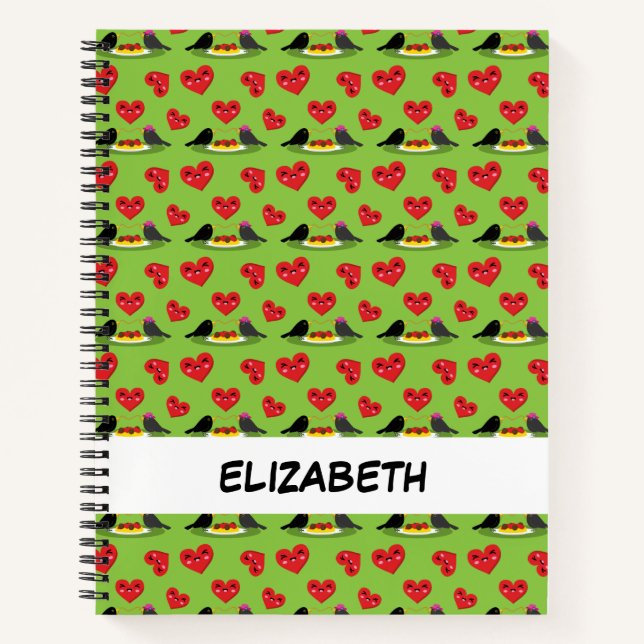 Spaghetti Meatballs Romantic Date | Add Your Name Notebook (Front)