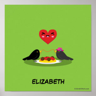 Spaghetti Meatballs Romantic Date   Add Your Name Poster