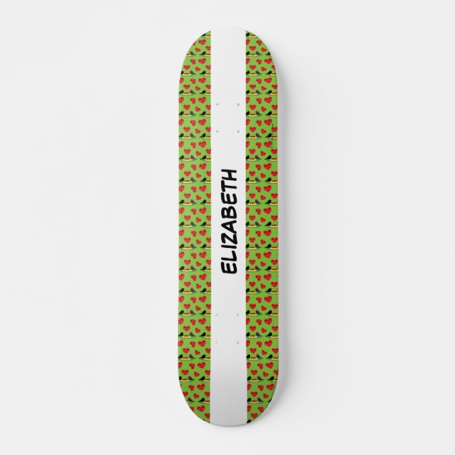 Spaghetti Meatballs Romantic Date | Add Your Name Skateboard (Front)