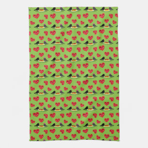Spaghetti Meatballs Romantic Date Pattern Kitchen Towel