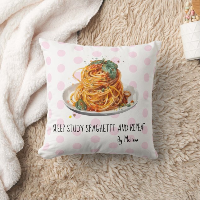 Spaghetti Modern Throw Pillow (Blanket)