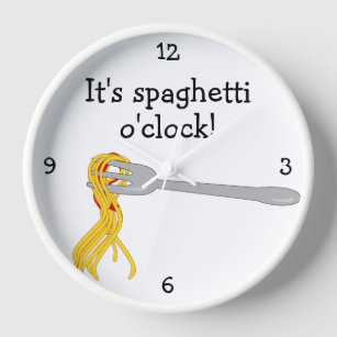 Spaghetti O'Clock fun food graphic Clock