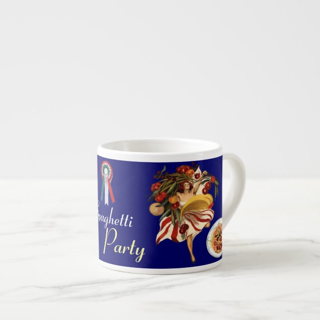 SPAGHETTI PARTY DANCE,ITALIAN KITCHEN AND TOMATOES ESPRESSO CUP (Front Right)