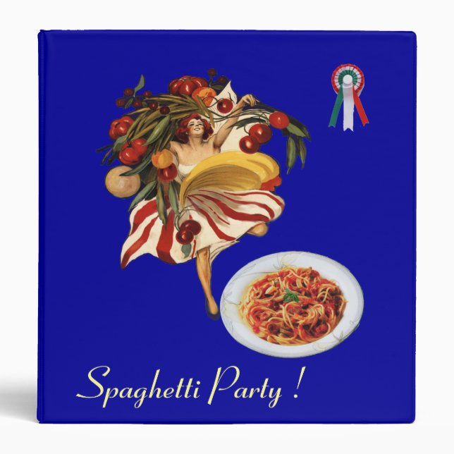 SPAGHETTI PARTY DANCE ITALIAN KITCHEN RECIPE BOOK BINDER (Front)