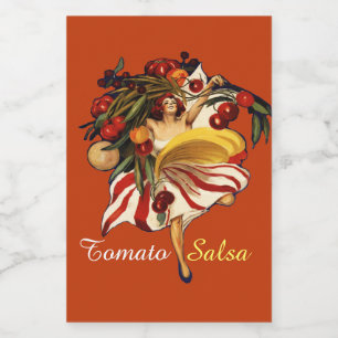 SPAGHETTI PARTY DANCE,ITALIAN KITCHEN TOMATO SALSA FOOD LABEL