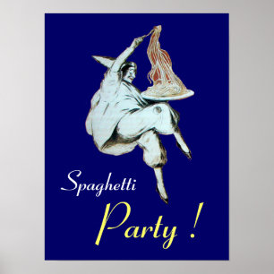 SPAGHETTI PARTY, ITALIAN KITCHEN ,purple Poster
