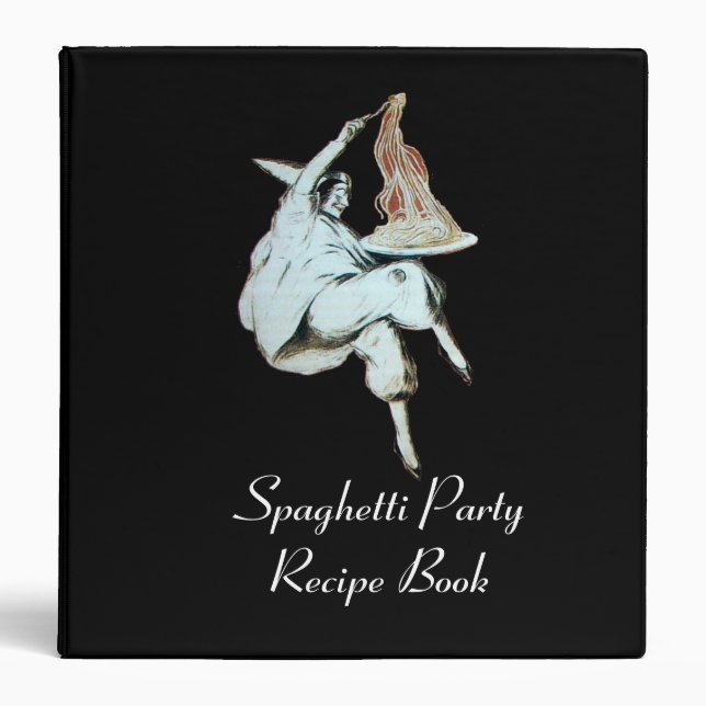 SPAGHETTI PARTY ITALIAN KITCHEN RECIPE BOOK BINDER (Front)