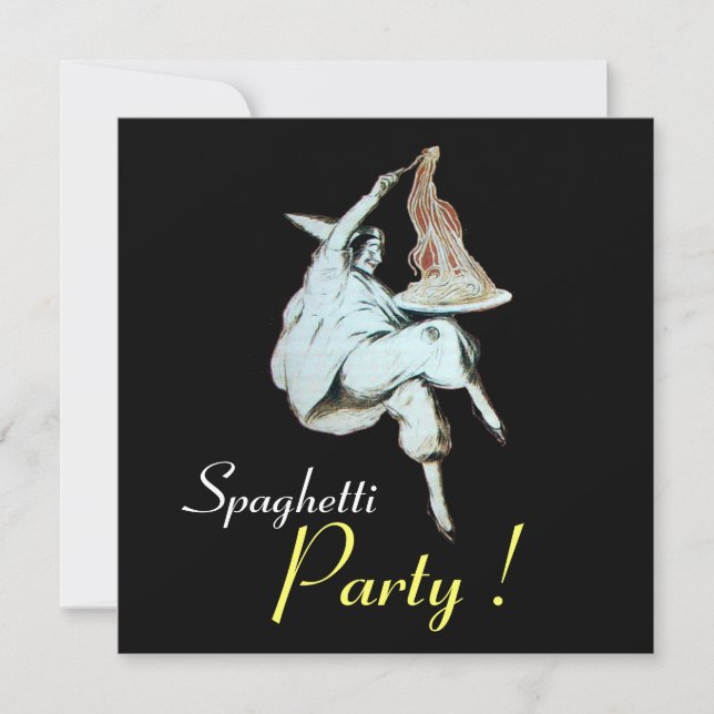 SPAGHETTI PARTY,ITALIAN KITCHEN red dinner, brunch Invitation (Front)