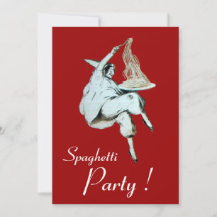 SPAGHETTI PARTY,ITALIAN KITCHEN red dinner, brunch Invitation