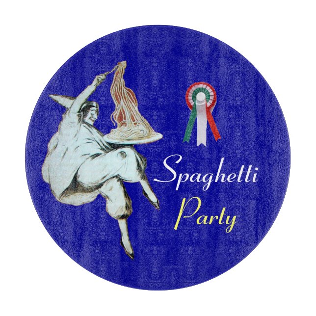 SPAGHETTI PARTY ITALIAN KITCHEN, RESTAURANT,Blue Cutting Board (Front)