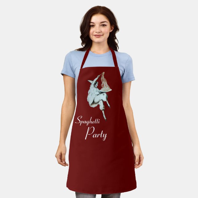SPAGHETTI PARTY, ITALIAN KITCHEN,RESTAURANT Brown Apron (Worn)
