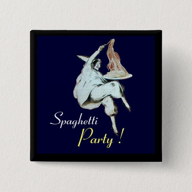SPAGHETTI PARTY ITALIAN KITCHEN, RESTAURANT red 2 Inch Square Button (Front)