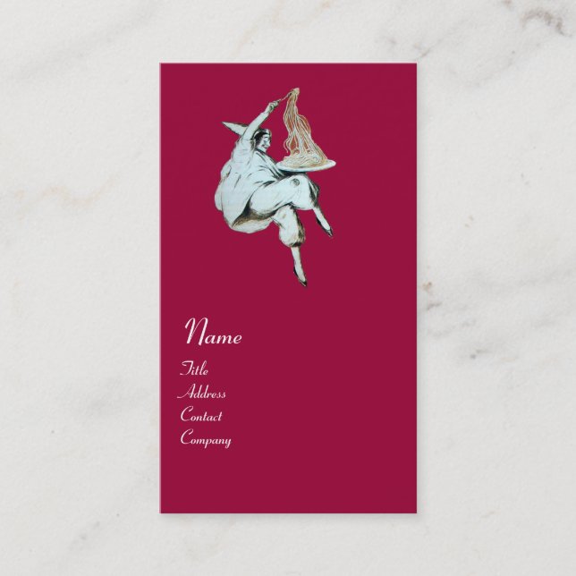 SPAGHETTI PARTY ITALIAN KITCHEN, RESTAURANT red Business Card (Front)