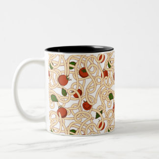 Spaghetti pasta Italian food with tomato Two-Tone Coffee Mug