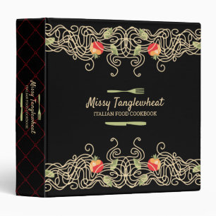 Spaghetti pasta personalized cookbook recipe binder