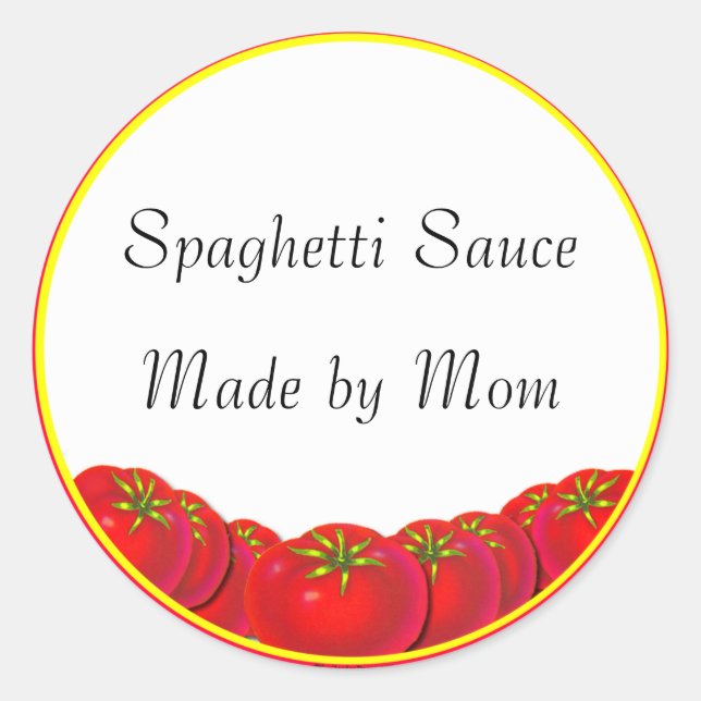 Spaghetti Sauce Custom Canning Labels (Front)