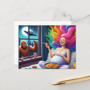 Spaghetti So Yummy I Have No Clue What is Outside Postcard