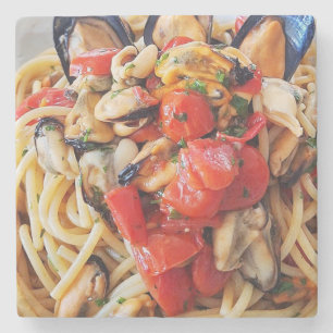 Spaghetti with Mussels Food Coaster