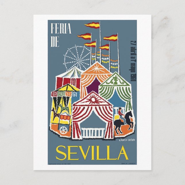 Spain 1960 Seville Festival Poster Postcard (Front)