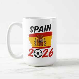 Spain 2026 Soccer Fan Design with Flag Colors Coffee Mug